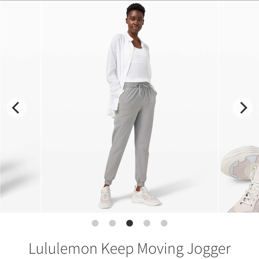 Lululemon women size 8 keep moving jogger rhino grey workout pants drawstring